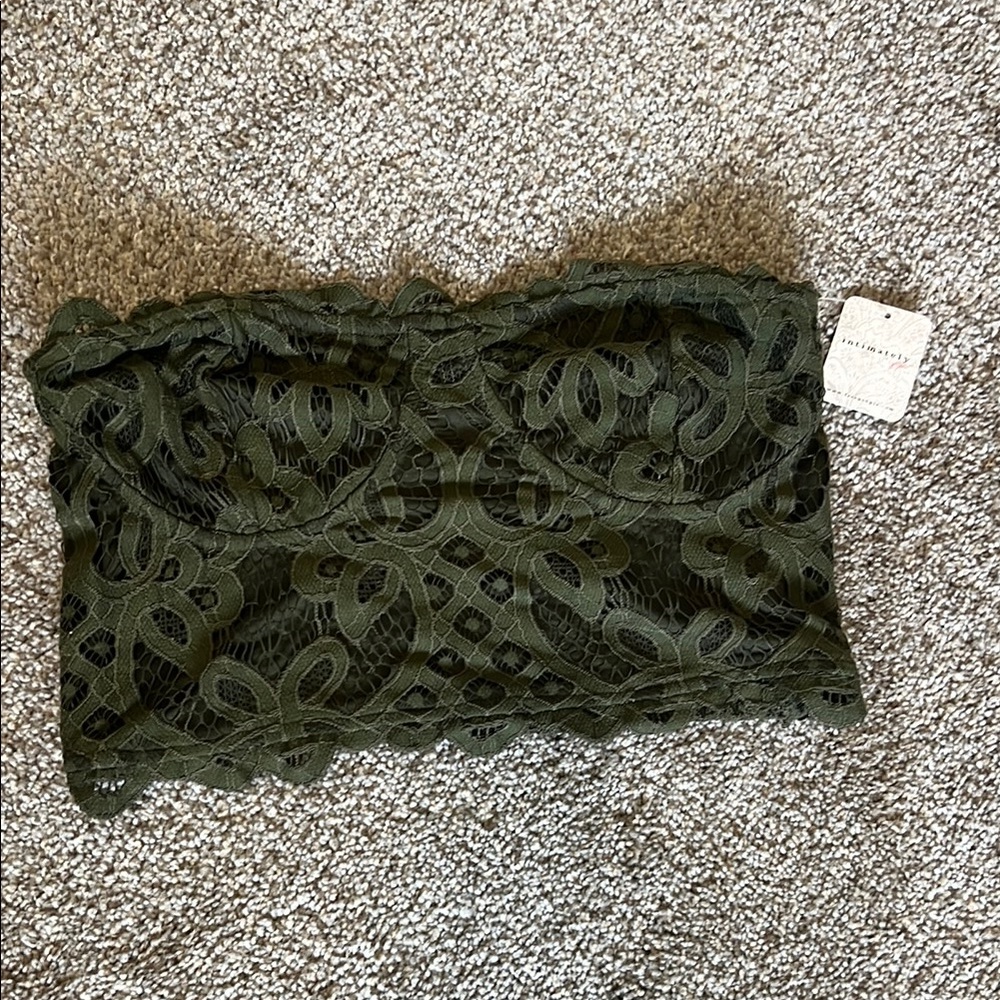 Free People Olive Lace Tube Top